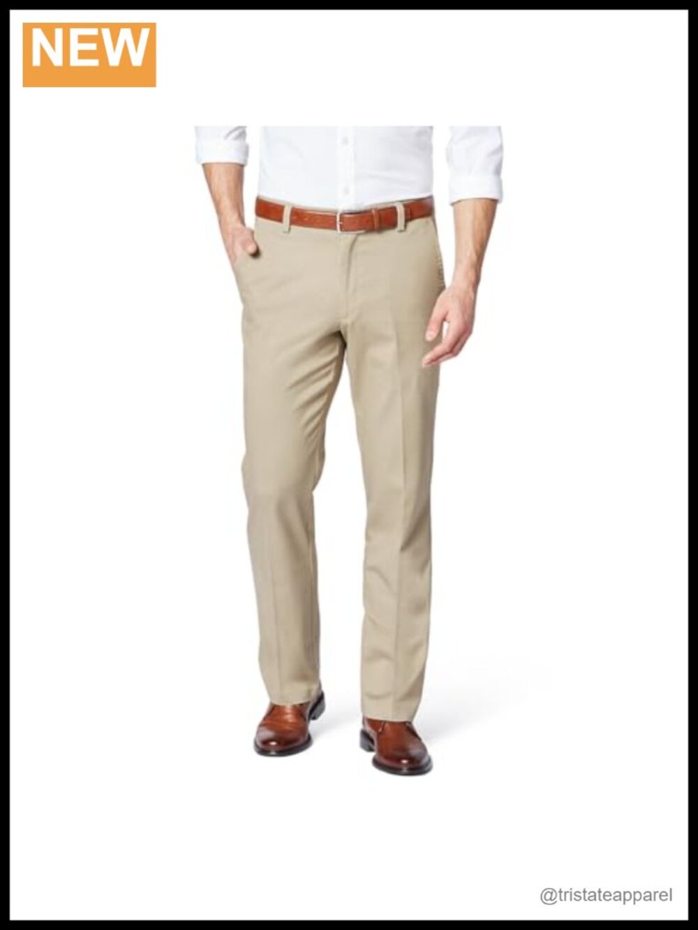 Straight Fit Easy Khaki Pants with Flex Comfort Waistband